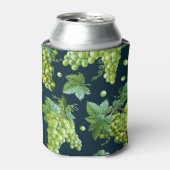 Groene druif: Waterverf donker patroon Blikjeskoeler (Blikje Voorkant)
