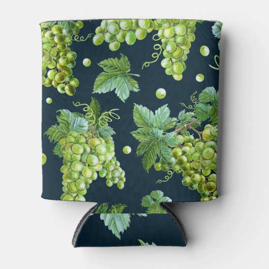 Groene druif: Waterverf donker patroon Blikjeskoeler (Voorkant)