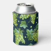 Groene druif: Waterverf donker patroon Blikjeskoeler (Blikje Achterkant)
