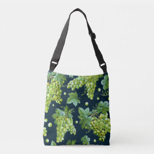 Groene druif: Waterverf donker patroon Crossbody Tas
