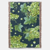 Groene druif: Waterverf donker patroon Deken (Voorkant Verticaal)