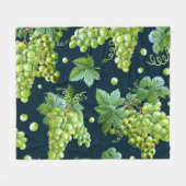 Groene druif: Waterverf donker patroon Fleece Deken (Voorkant (Horizontaal))