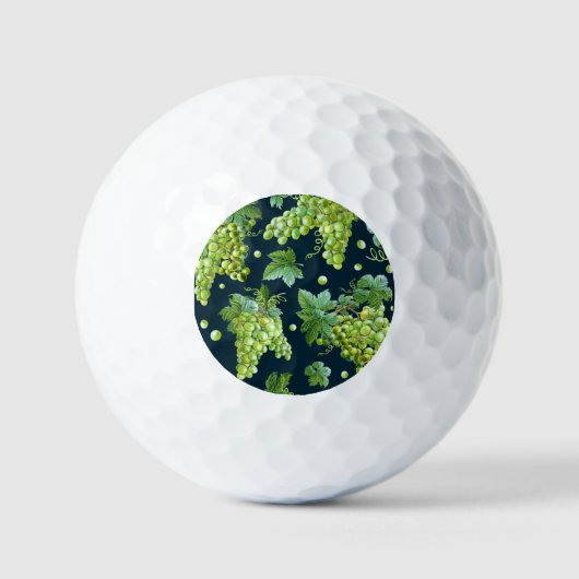 Groene druif: Waterverf donker patroon Golfballen (Voorkant)