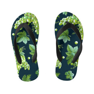 Groene druif: Waterverf donker patroon Kinder Teenslippers