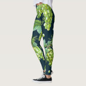 Groene druif: Waterverf donker patroon Leggings (Links)