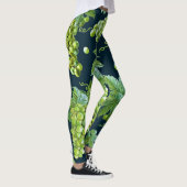 Groene druif: Waterverf donker patroon Leggings (Rechts)