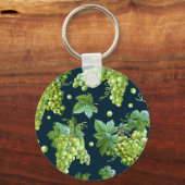 Groene druif: Waterverf donker patroon Sleutelhanger (Voorkant)