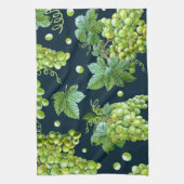 Groene druif: Waterverf donker patroon Theedoek (Verticaal)