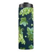 Groene druif: Waterverf donker patroon Thermosbeker (Voorkant)