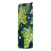 Groene druif: Waterverf donker patroon Thermosbeker (Gedraaid links)