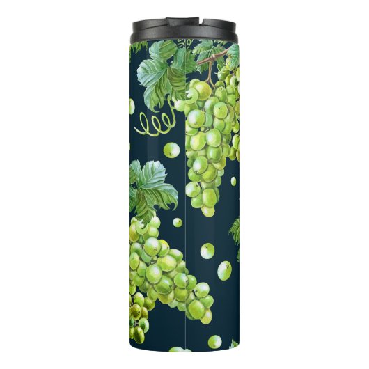 Groene druif: Waterverf donker patroon Thermosbeker (Achterkant)