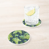 Groene druif: Waterverf donker patroon Zandsteen Onderzetter (Zijkant)