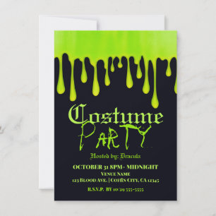 Groene druipende slijm druipt Halloween kostuumfee Kaart