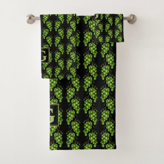 Groene druiven badhanddoek set bad handdoek (Insitu)