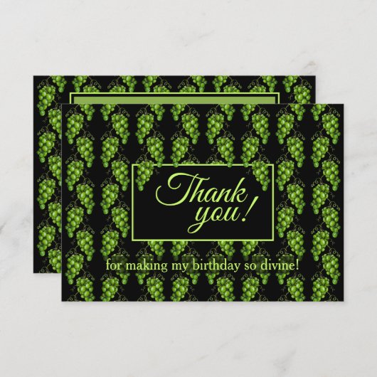 Groene druiven Bedankt Card (Voorkant / Achterkant)