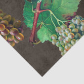  groene druiven en wijnstokken op bruine ontkoppel tissuepapier (Detail)