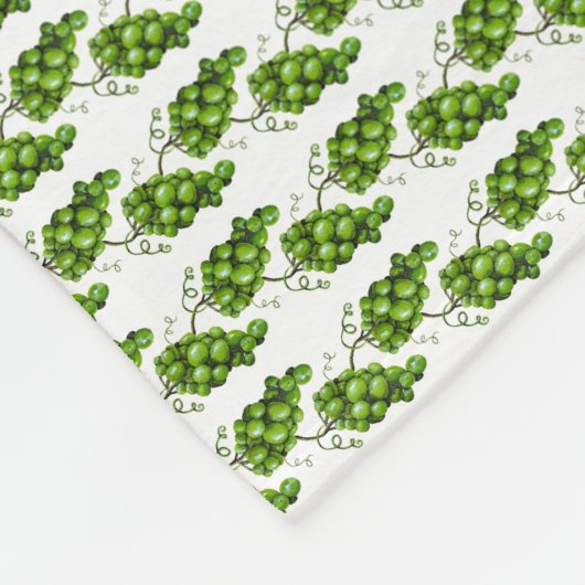 Groene druiven fleece deken (Hoek)