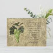 Groene druiven Fruit & Wijnproeverij Uitnodiging (Staand voorkant)