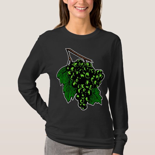 Groene druiven Grafisch Fruit Cluster van druiven T-shirt (Voorkant)