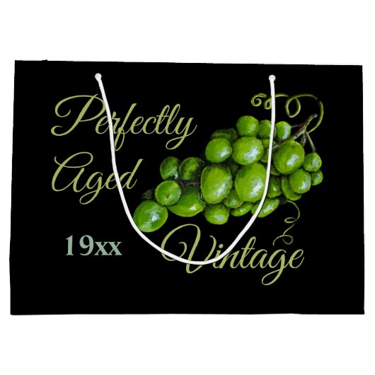 Groene Druiven Grote Geschenktas Groot Cadeauzakje (Achterkant)