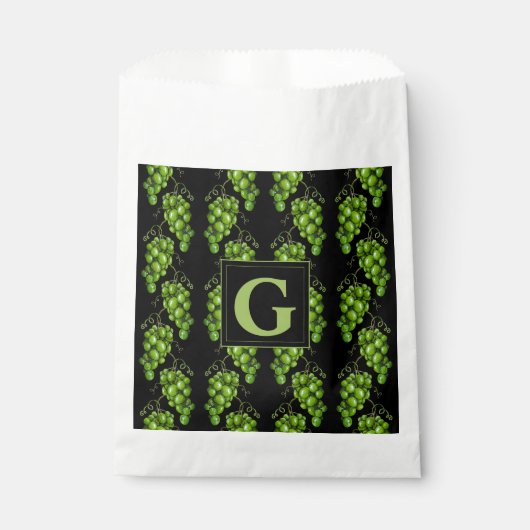 Groene druiven gunstzak bedankzakje (Voorkant)