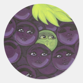 Groene druiven, ingericht ronde sticker