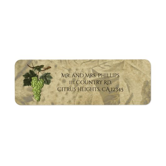 Groene Druiven Landelijk Oud Etiket (Voorkant)