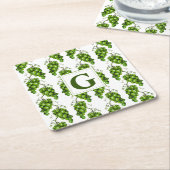 Groene druiven papier Onderzetters (Schuin)