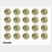 Groene druiven rustieke elegante bruiloft party gu ronde sticker (Vel)