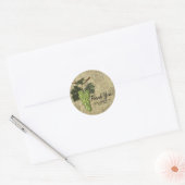 Groene druiven rustieke elegante bruiloft party gu ronde sticker (Envelop)