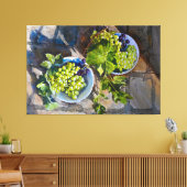 Groene Druiven Stilleven Schilderij Canvas Afdruk (Insitu (Woonkamer))