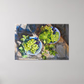 Groene Druiven Stilleven Schilderij Canvas Afdruk (Voorkant)