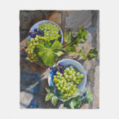 Groene Druiven Stilleven Schilderij Fleece Deken (Voorkant)