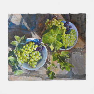 Groene Druiven Stilleven Schilderij Fleece Deken