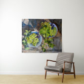 Groene Druiven Stilleven Schilderij Wandkleed (In Situ (horizontaal))
