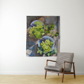 Groene Druiven Stilleven Schilderij Wandkleed (In situ)