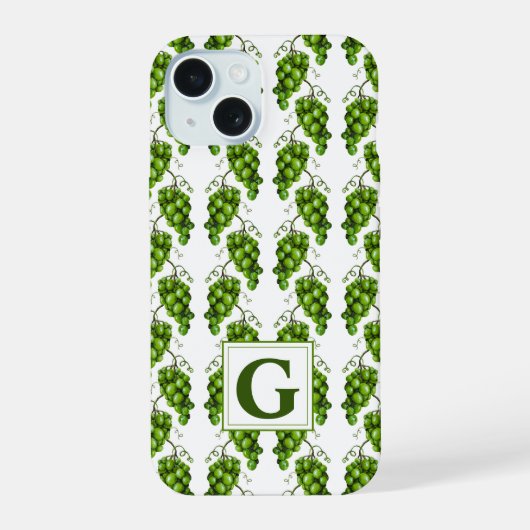 Groene druiven telefoonhoesje iPhone 15 case (Achterkant)