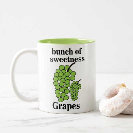 Groene druiven tweekleurige koffiemok (Met donut)