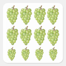 Groene druiven vierkante sticker
