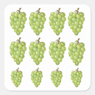 Groene druiven vierkante sticker