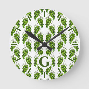 Groene druiven wandklok