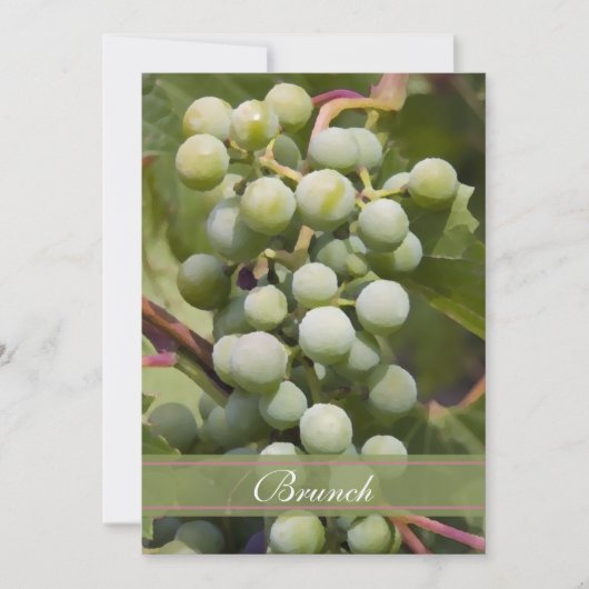 Groene Druiven Wijngaard Post Trouw Brunch Kaart (Voorkant)
