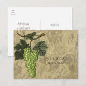 Groene Druiven Wijngaard Trouwdatum Vastleggen Aankondigingskaart (Voorkant / Achterkant)