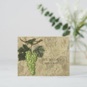 Groene Druiven Wijngaard Trouwdatum Vaststellen Aankondigingskaart (Staand voorkant)