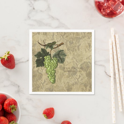 Groene druiven wijngaard wijnproeverij partij servet (Insitu)