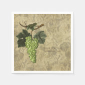 Groene druiven wijngaard wijnproeverij partij servet (Voorkant)