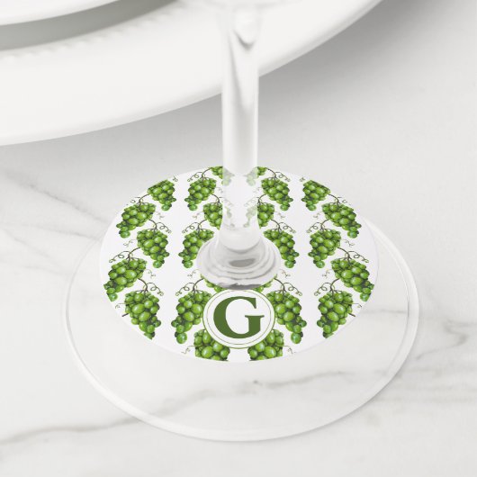 Groene druiven Wijnglas Label (Dichtbij)