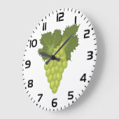 Groene Druiven Wijnstok Bladeren Vers Fruit Grote Klok (Hoek)
