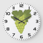 Groene Druiven Wijnstok Bladeren Vers Fruit Grote Klok (Voorkant)