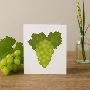 Groene Druiven Wijnstok Bladeren Vers Fruit Kaart